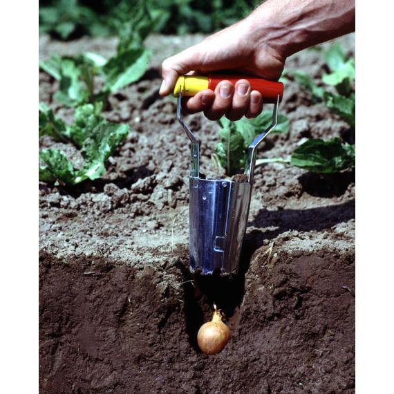 Plantoir Manuel à Semis Transplanteur Dampoule Pour La Plantation Plantoir à Bulbe Automatique Planteur À Ampoule En Acier Inoxydable avec Poignée À Ressort 